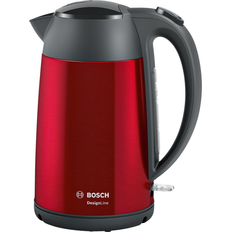 Bosch TWK3P424 Wasserkocher, DesignLine, kabellos 1,7 l, 2.400 W, rot